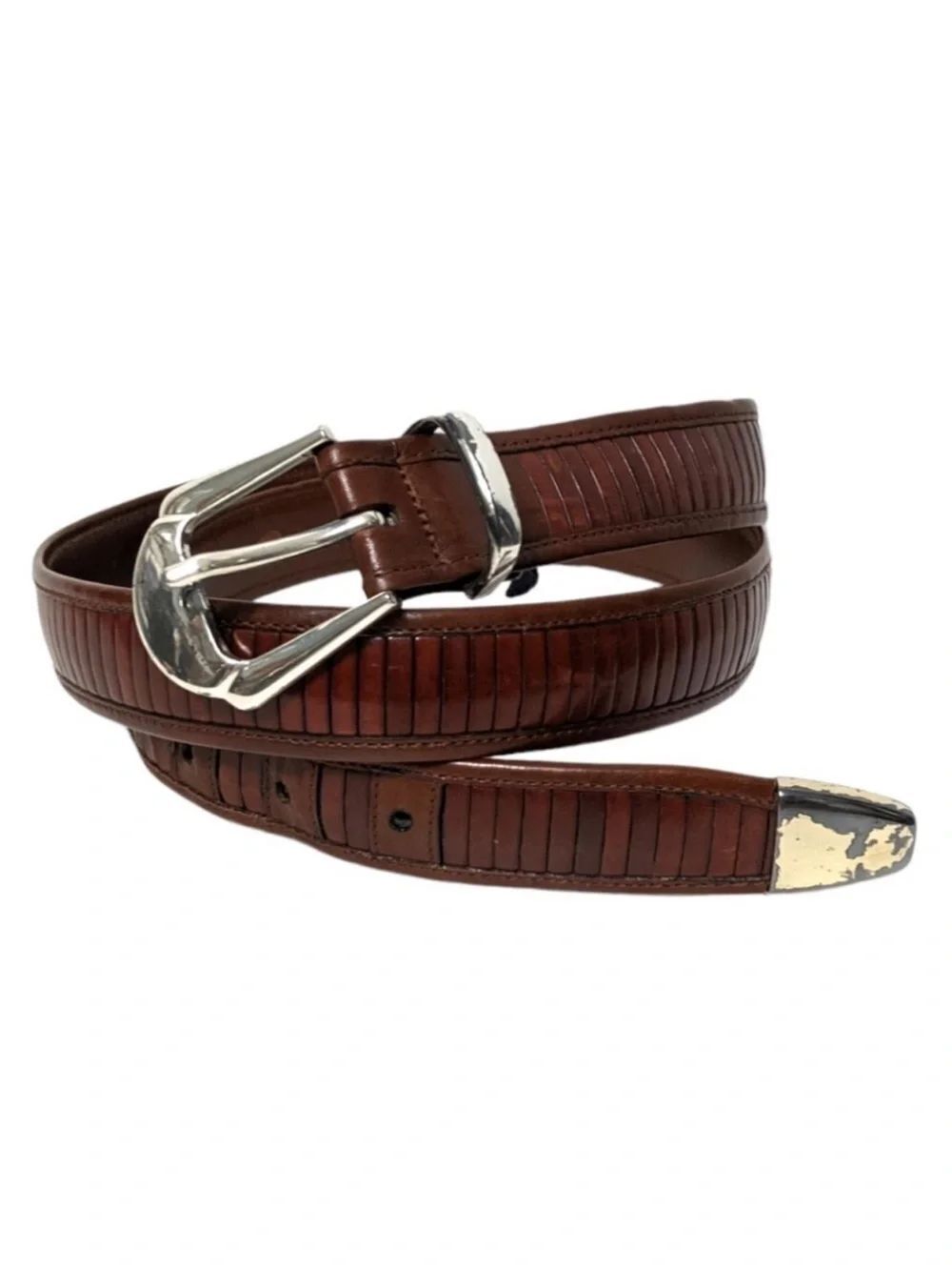 MEZLAN Brown Leather Belt 38